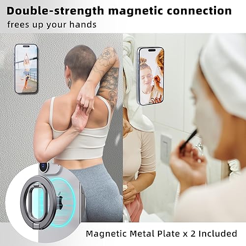 Miniatura 2 de Soporte magnético doble para anillo de teléfono para Mag-Safe, soporte de agarre para anillo de dedo, para accesorios Mags afe, iPhone 15141312,