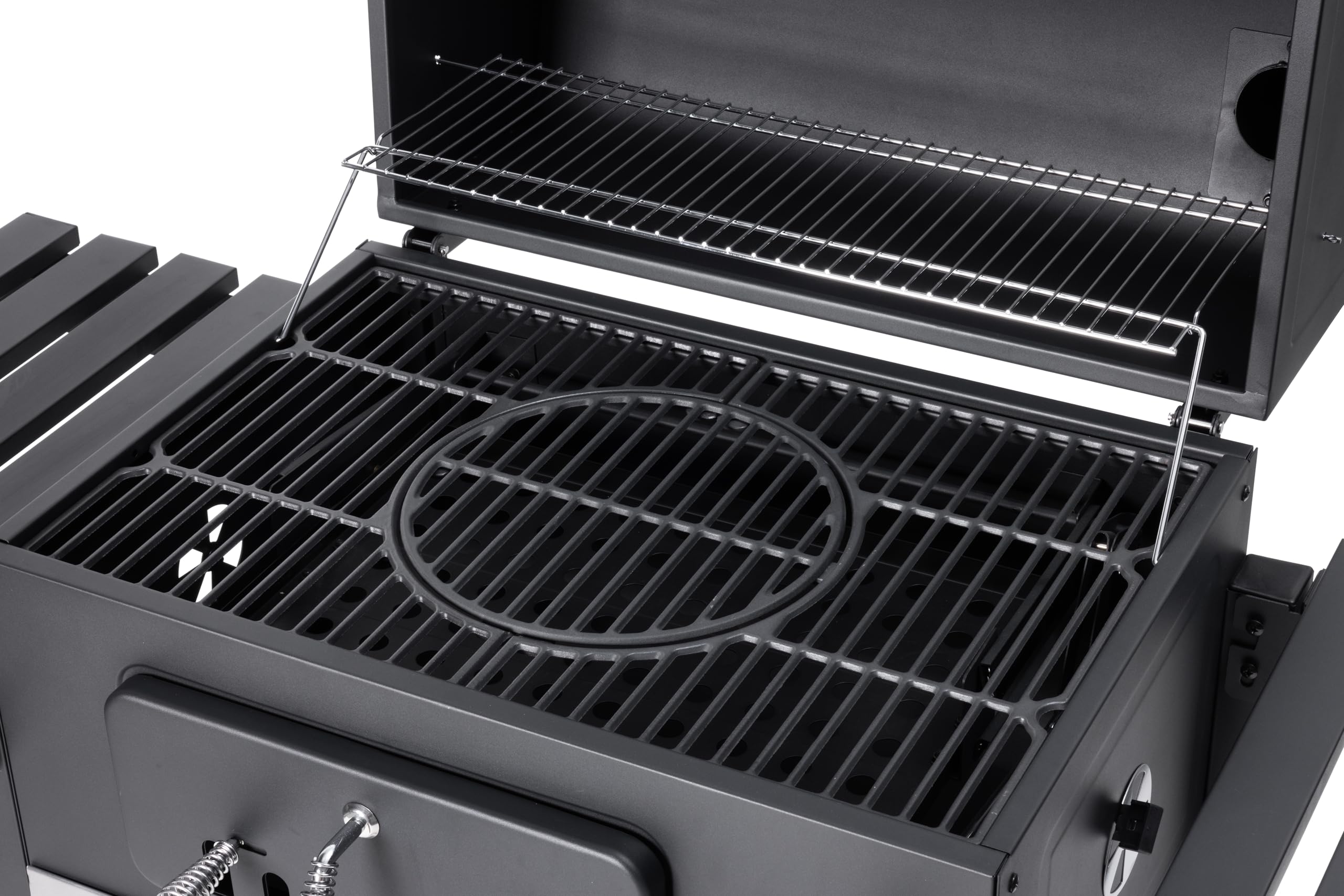 Tarrington House Holzkohlegrill Memphis XL, Ablagetische, Deckel mit Thermometer, fahrbar, Stahl, schwarz