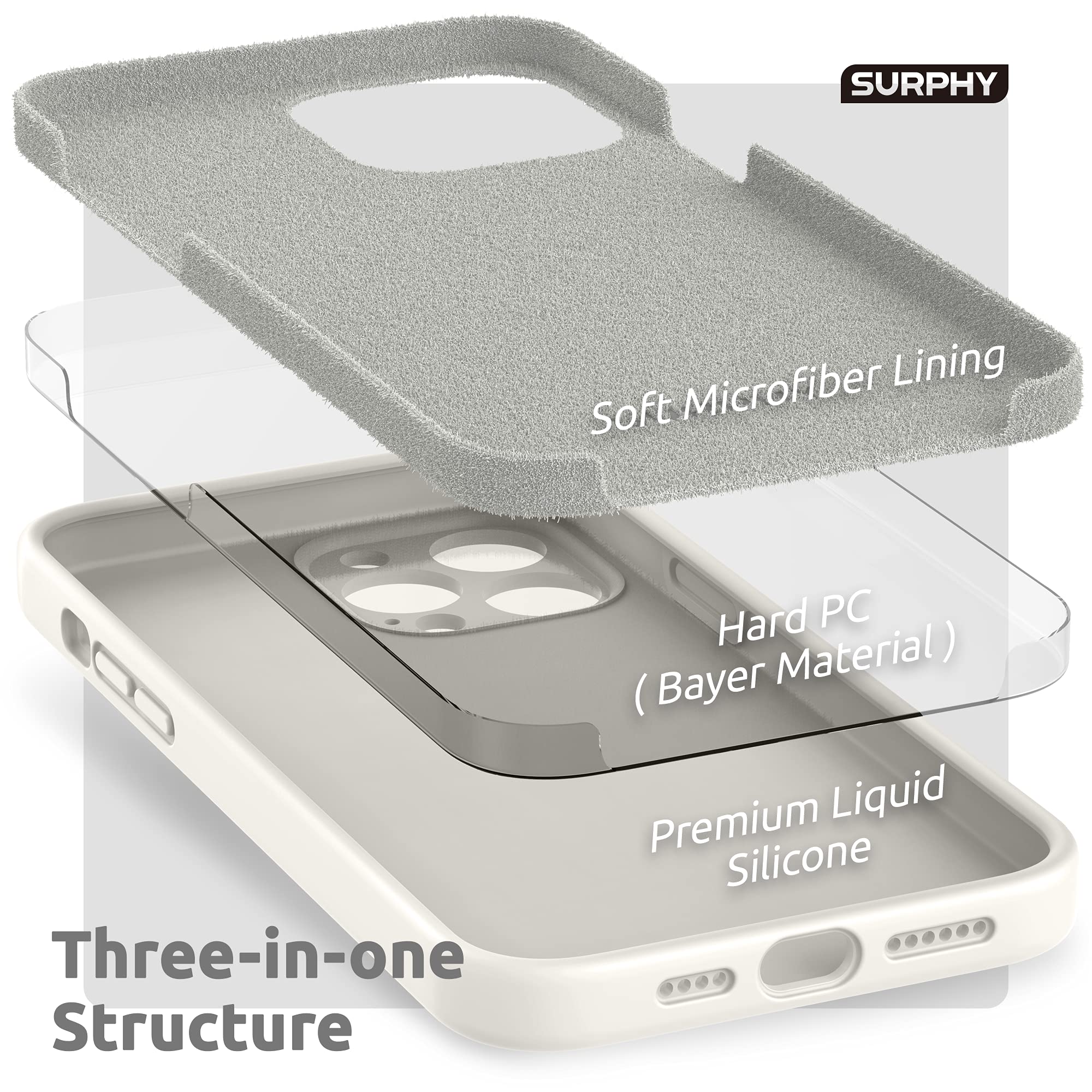 Amazon.co.jp: SURPHY iPhone13 Pro Maxケース シリコン, フィルム付き