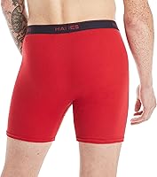 Vista 3 de Hanes Calzoncillos tipo bóxer para hombre, ropa interior de algodón suave y transpirable con cintura ComfortFlex, paquete múltiple