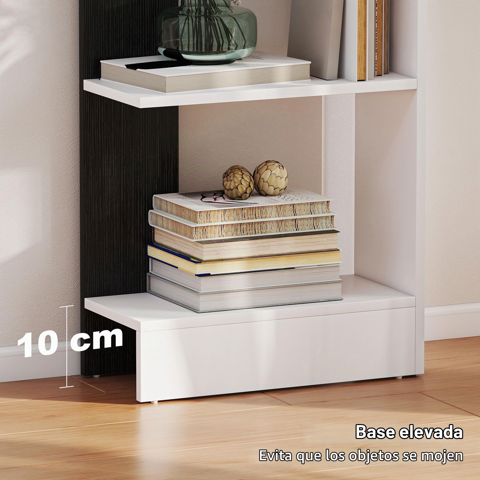 HOMCOM Estante Armario 5 Niveles 45x21x170cm Blanco/Negro