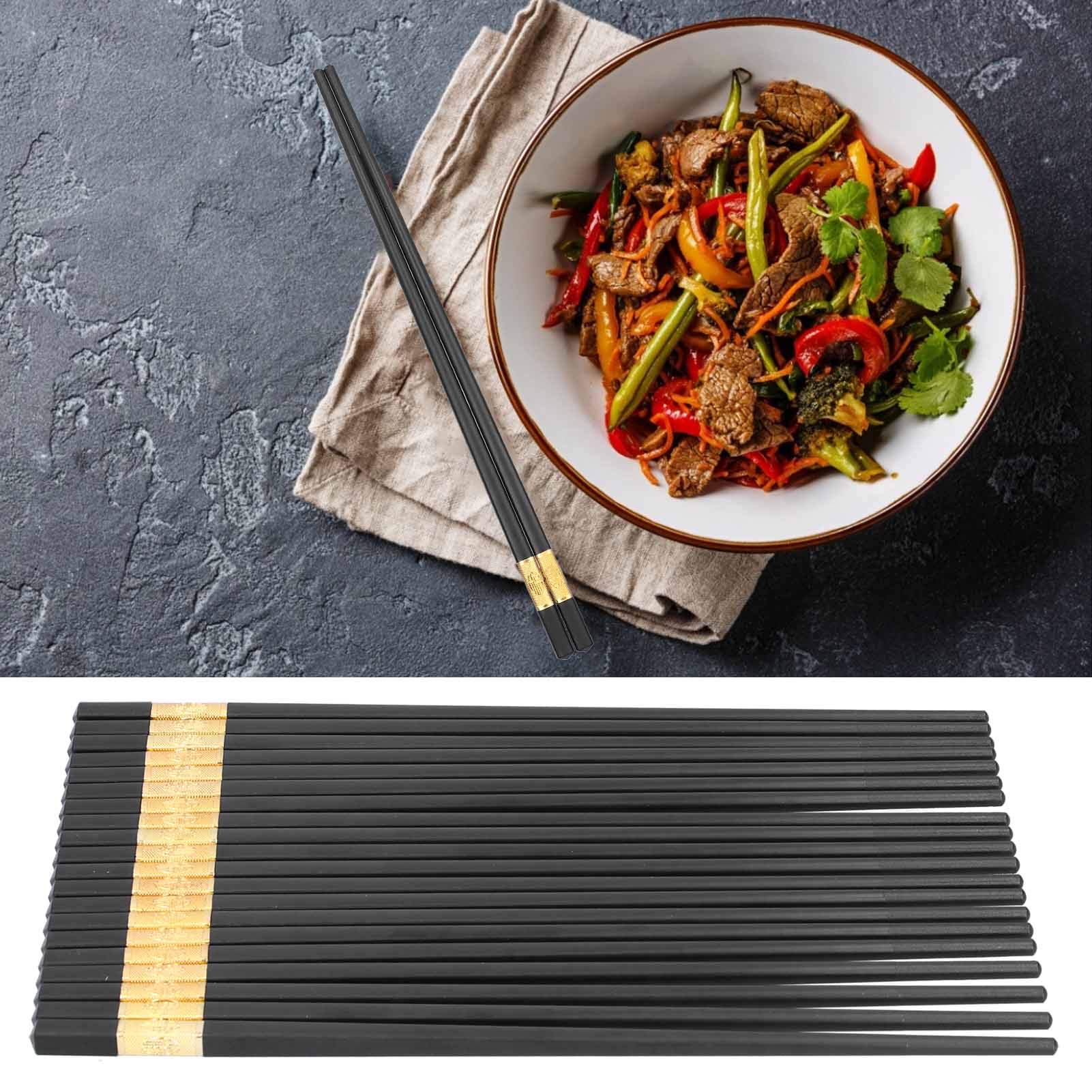 Sunicon 10-Pairs Set of Wooden Chopstick, Reusable Chinese Style Chopsticks Non slip Design Safe Durables Minimalism Japanese Chopsticks