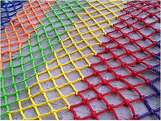 Rope Net Safety Barrier Colored Nylon Safety Net Decorative Net 8mm*10cm Gifts DIY Arts&Crafts Decoration Bundling Hand-woven Rope Net 2*2M Decorative Net Stairway Net Balcony Sa(Size:2*6m（7*20ft）)