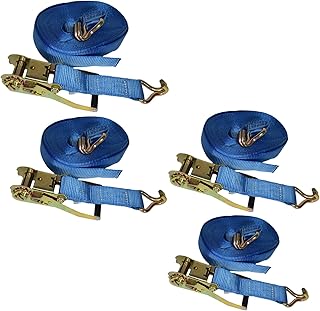 4 Trailer Car Recovery Ratchet Lashing Tie Down Strap 2.5 Ton 15 Metres / 50 Ft