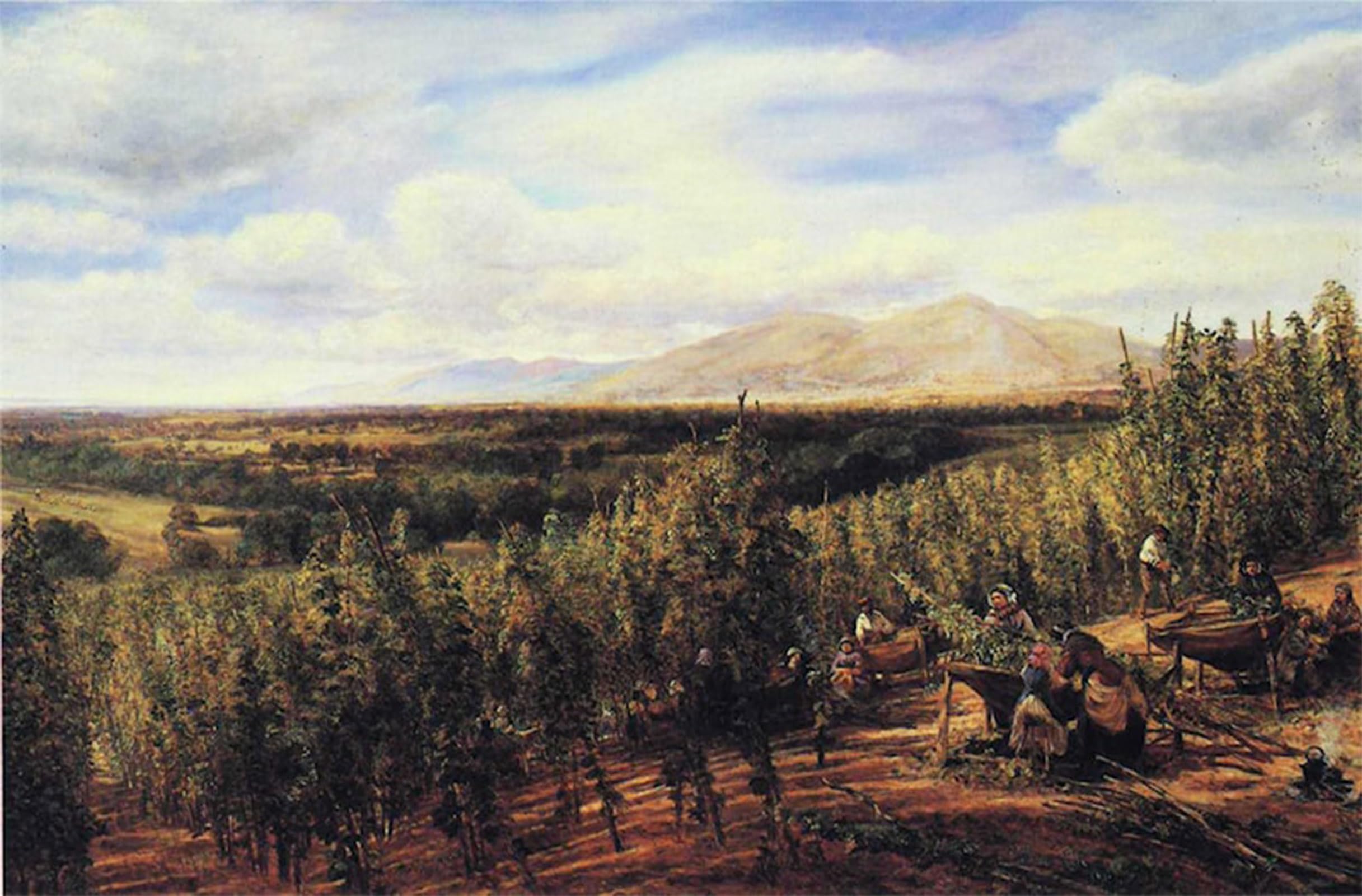RZHRHJES Vintage Wall Art Picture on Canvas Wall Art Poster the Hop Gardens by George Vicat Cole Canvas Poster for Home Decor 60x90cm