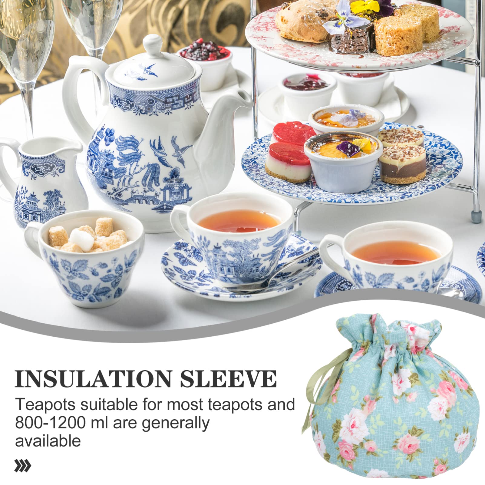 STOBAZA 3pièces Couvre-théière Coton Imprimé Isolant Et Confortable Portable pour Théière Design Moderne pour Maison Cuisine