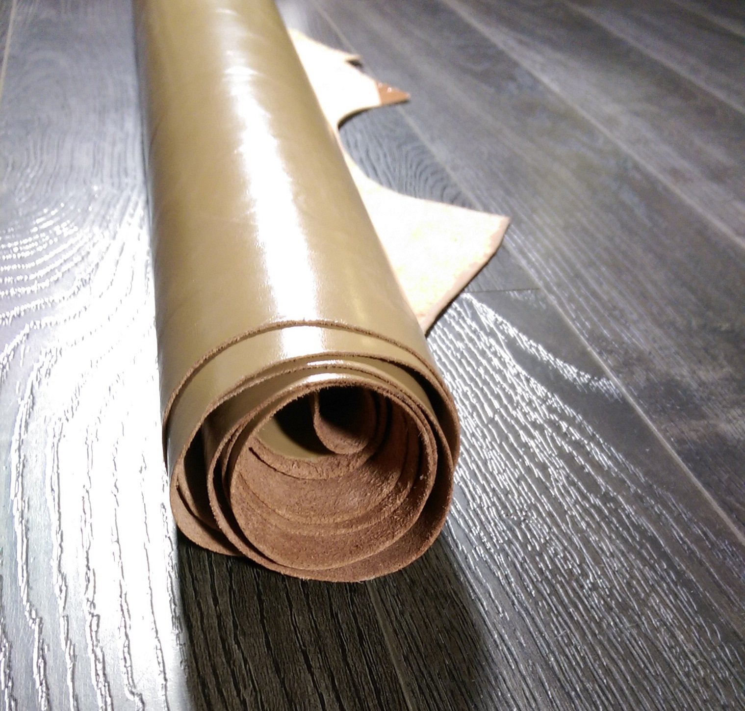 Natural Beige Smooth Upholstery Craft Cowhide Genuine Leather Hide Skin (7-10 Sq.ft.)