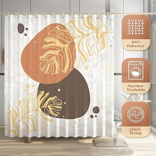 Miniatura 3 de Cortinas de ducha modernas para decoración de baño, juego de cortinas de ducha bohemias lavables con 12 ganchos para artículos esenciales de