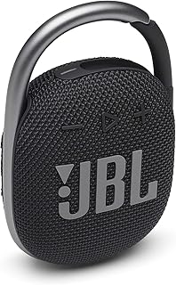 JBL Clip 4: Portable Speaker with Bluetooth, Built-in Battery, Waterproof and Dustproof Feature - Black (JBLCLIP4BLKAM)