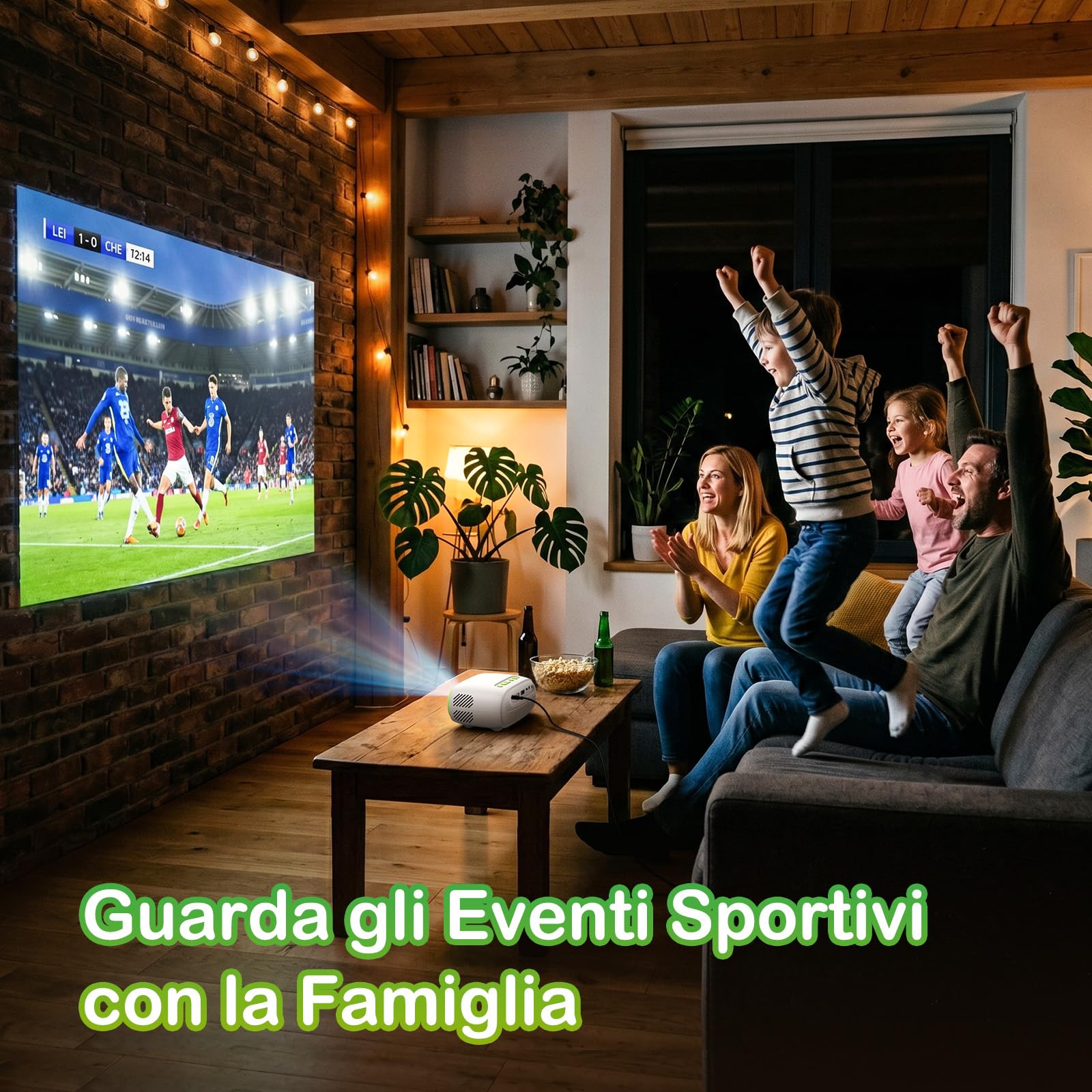 Proiettore Portatile, Regalo per Guardare Film – Immagine da 137 Pollici, 480P, Supporta Chiavetta TV/PC – Designi Ultra Portatile, Mini Proiettore