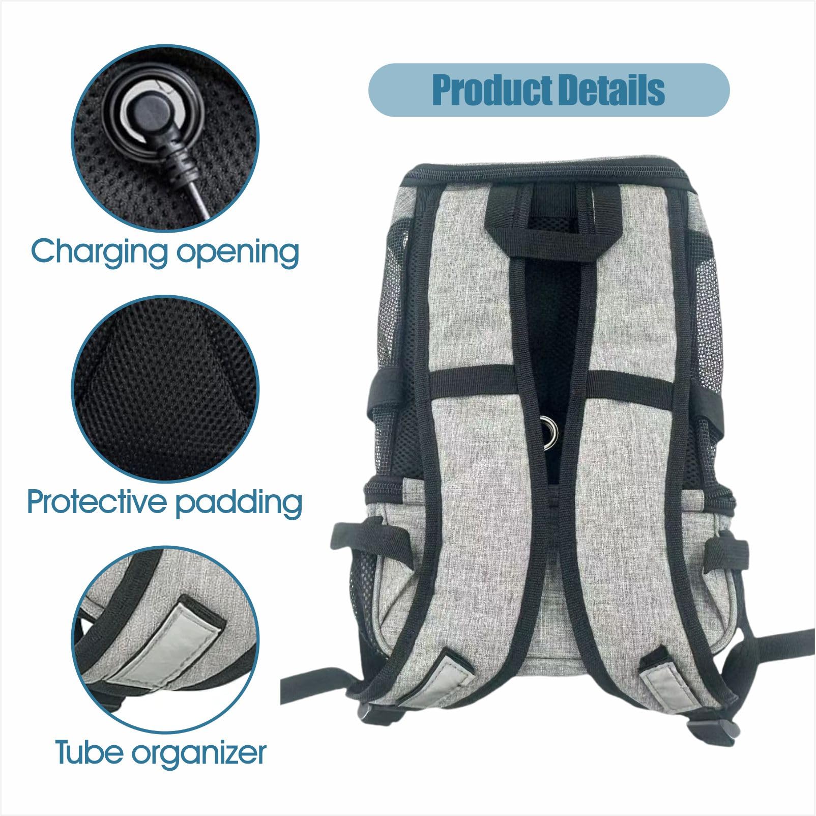 POC - Zaino portatile per Inogen G3/G5/Rove 6, con strisce riflettenti