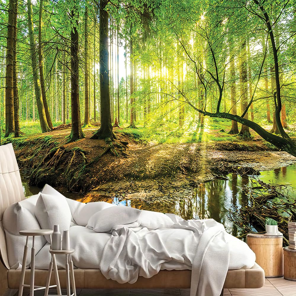 FENDROM Forest Tapestry Wall Hanging Trees Trunk Nature Green Sunlight Wall Tapestry for Livingroom Bedroom Dorm Home Decor - Image 2