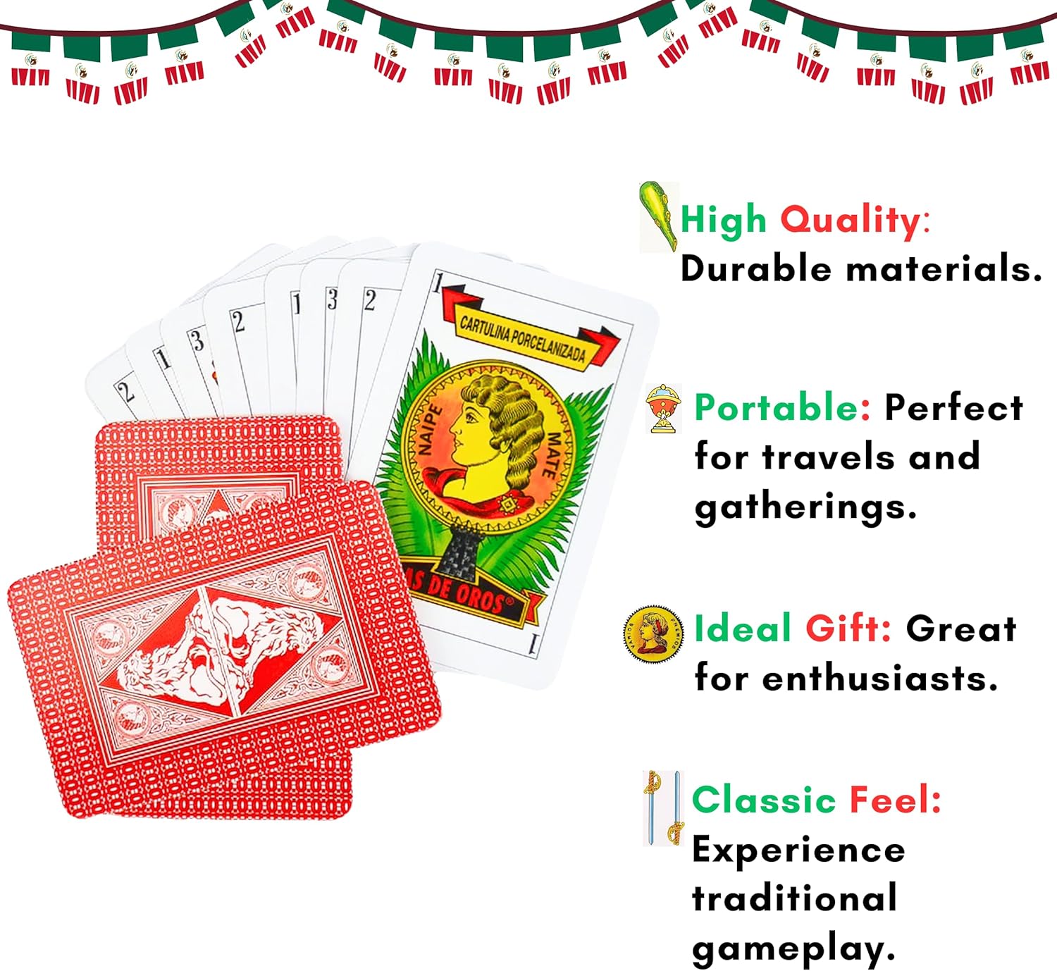 Cuitáxi The Original Baraja española Original red - Cartas españoles originales - Spanish Playing Cards - Barajas mexicanas Naipes españoles Mexican Playing Cards Spanish Cards Deck