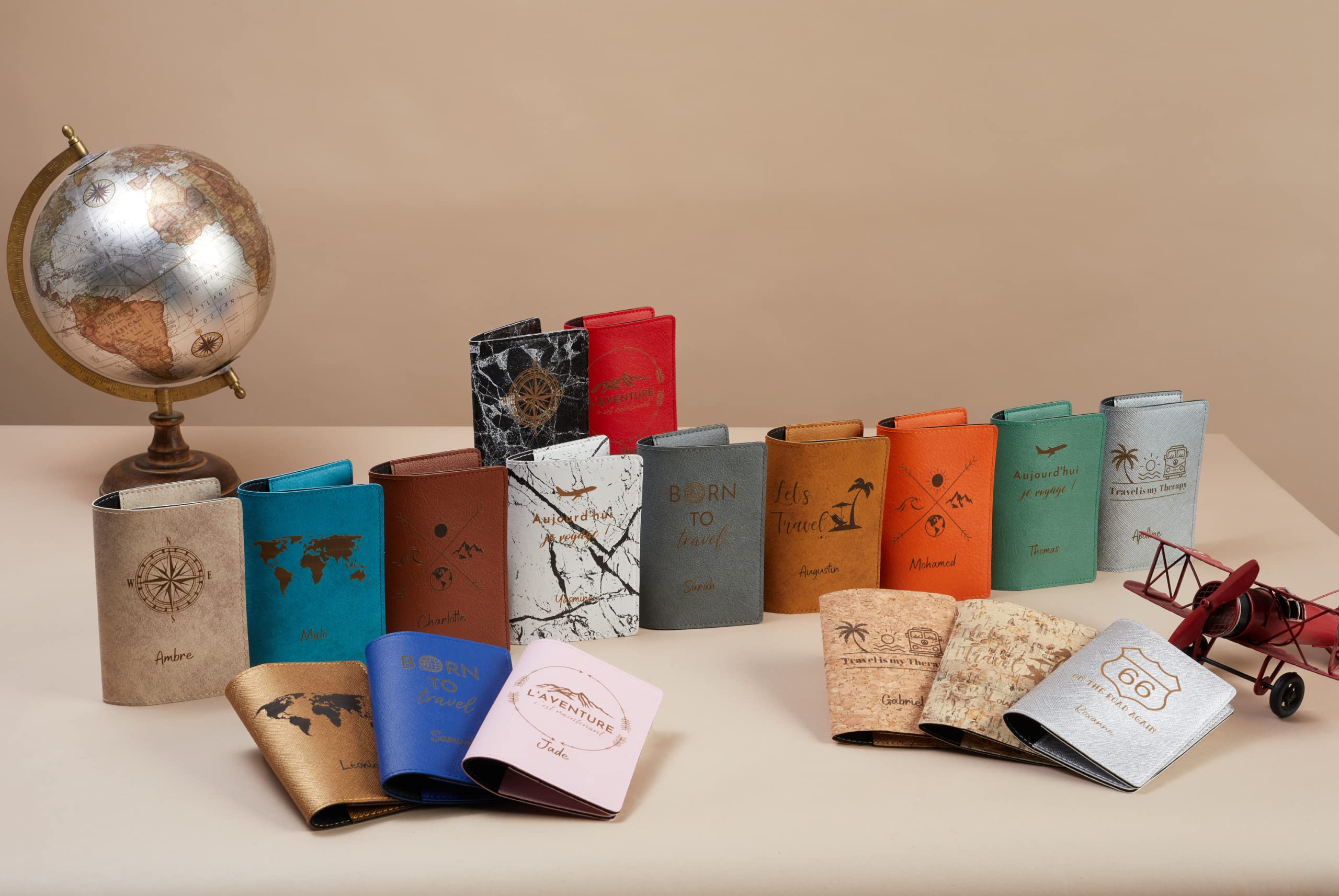 Protège Passeport Personnalisé, Porte Passeport Made in France, Pochette Passeport 100% Personnalisable, Étui Passeport Voopies, Protection Passeport Cuir, Housse Documents Voyage. (Métal)