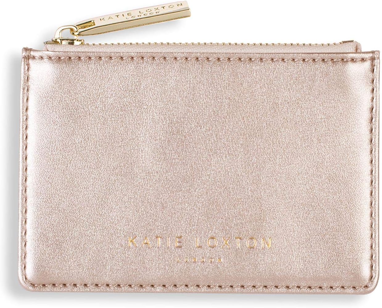 KATIE LOXTON Alexa Shimmer Womens Small Vegan Leather Zippered Card