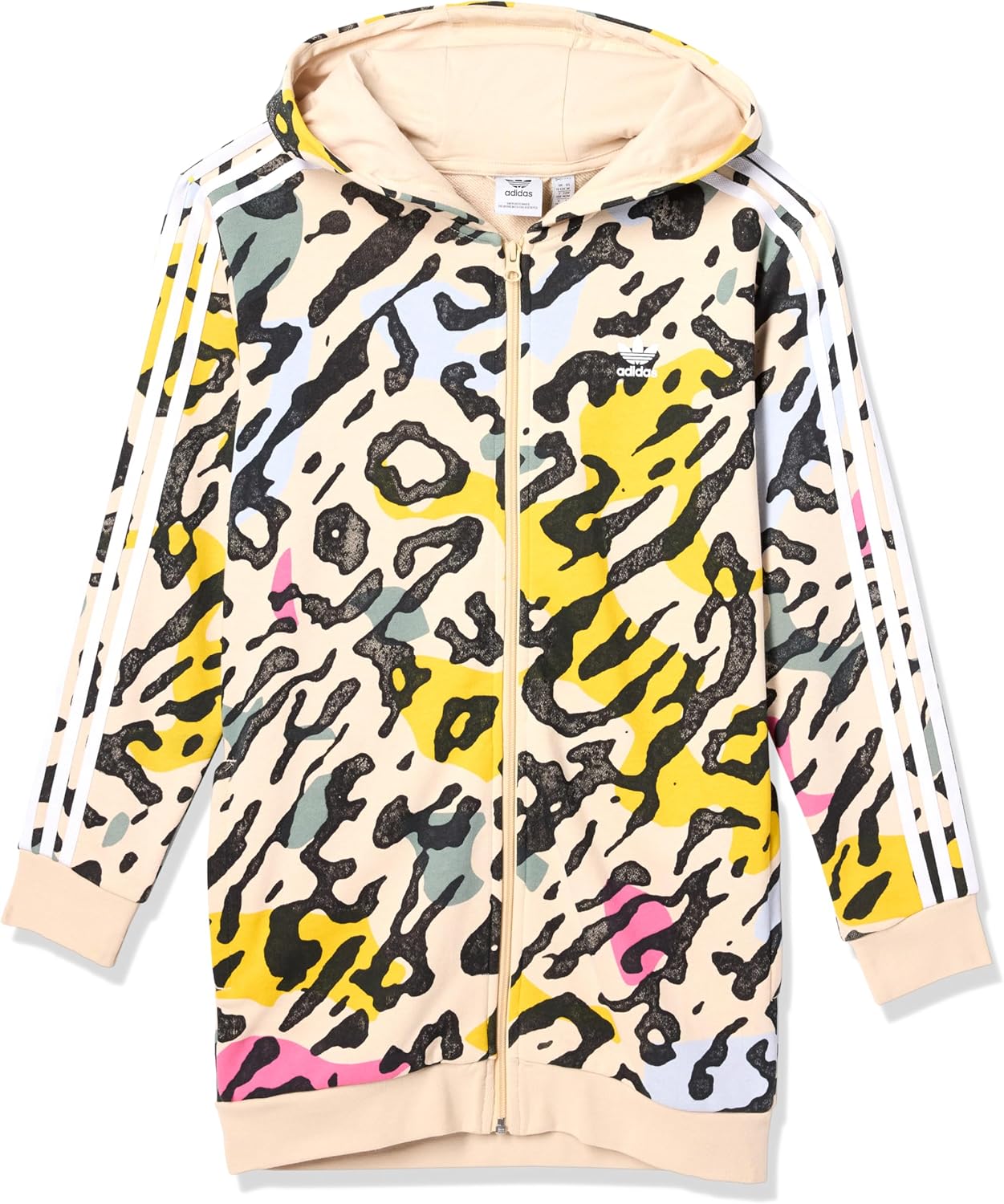 adidas Originals unisex-child Animal Printed Elongated Zip Hoodie