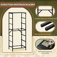 Vista 8 de WLIVE Cómoda Alta Negra para Dormitorio, Cómodas y Arcones de 6 Cajones, Cómoda de Tela para Closet, Sala de Estar, Mesa de Noche con Marco