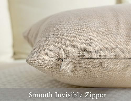 Miniatura 3 de Stellhome Juego de 2 fundas de almohada de arpillera de lino sólido para cama, sofá, banco, 12 x 20 pulgadas (11.8 x 19.7in), color borgoña