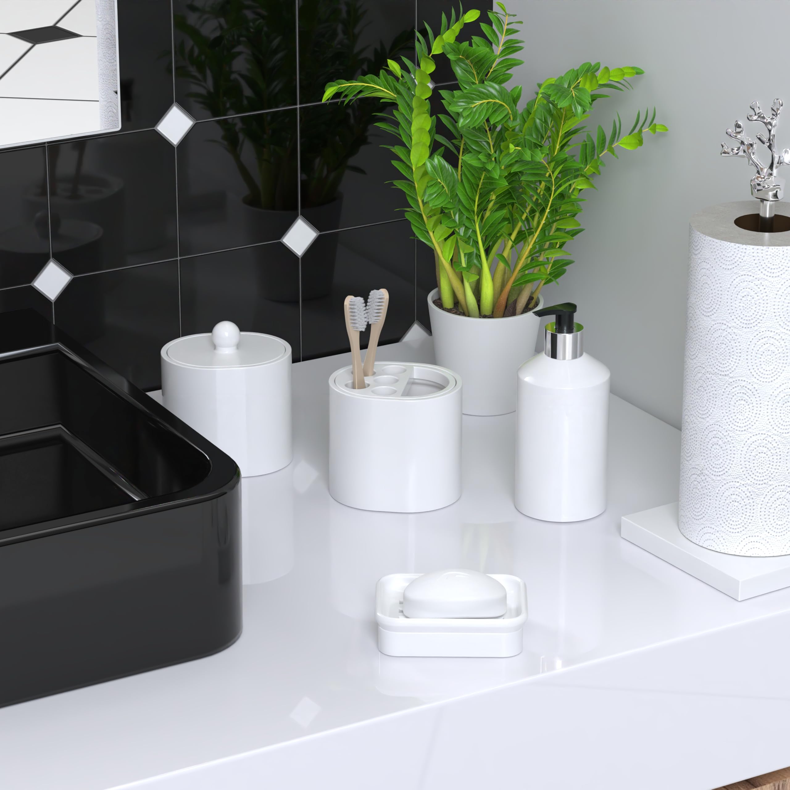 Jabonera de granito, soporte de jabón colador de doble capa, adecuado para cocinas, baños y fregaderos de bar, soporte de jabón duradero para ducha, el mejor lugar para tu barra de jabón (blanco)