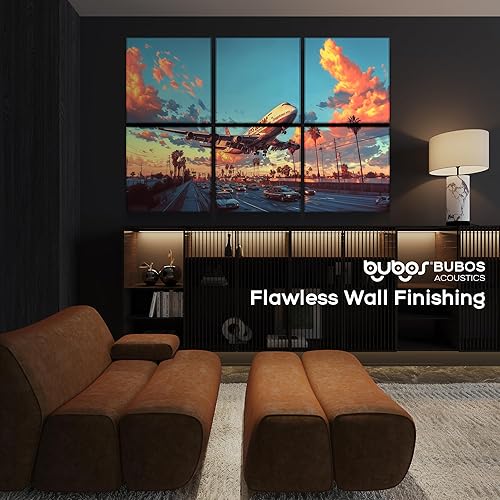Miniatura 173 de BUBOS Paquete de 8 paneles acústicos artísticos insonorizados, paneles de pared de 47.2 x 31.4 pulgadas, paneles de pared acústicos decorativos