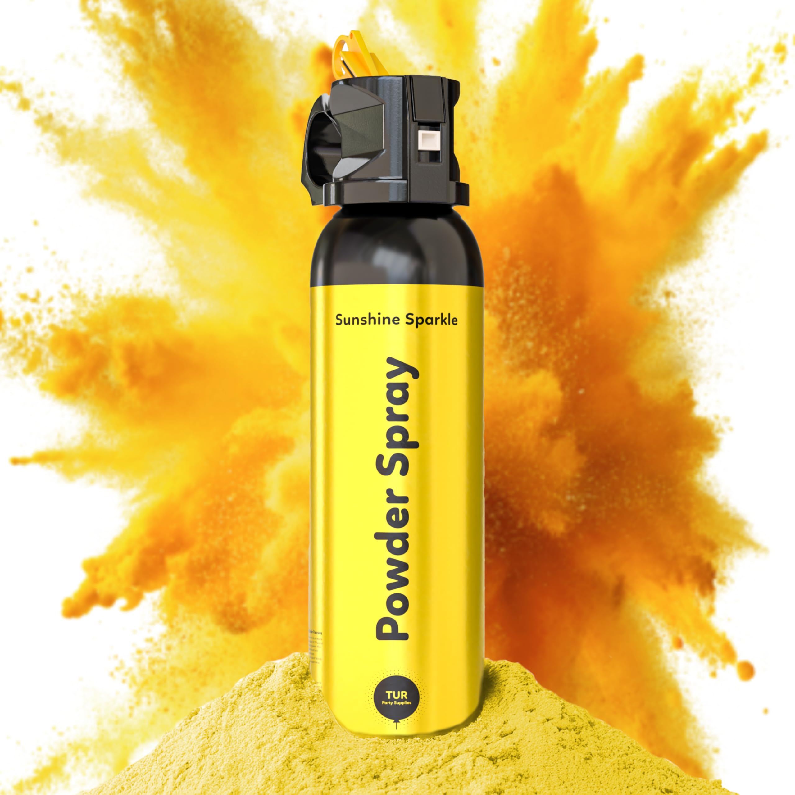 Yellow Smoke Bomb Powder Cannon Gender Reveal Fire Extinguisher Biodegradable| Launches 25ft | 10 Second Spray | Holi Color Decorations for Photoshoots, Festivals, Celebrations | TUR Party Supplies