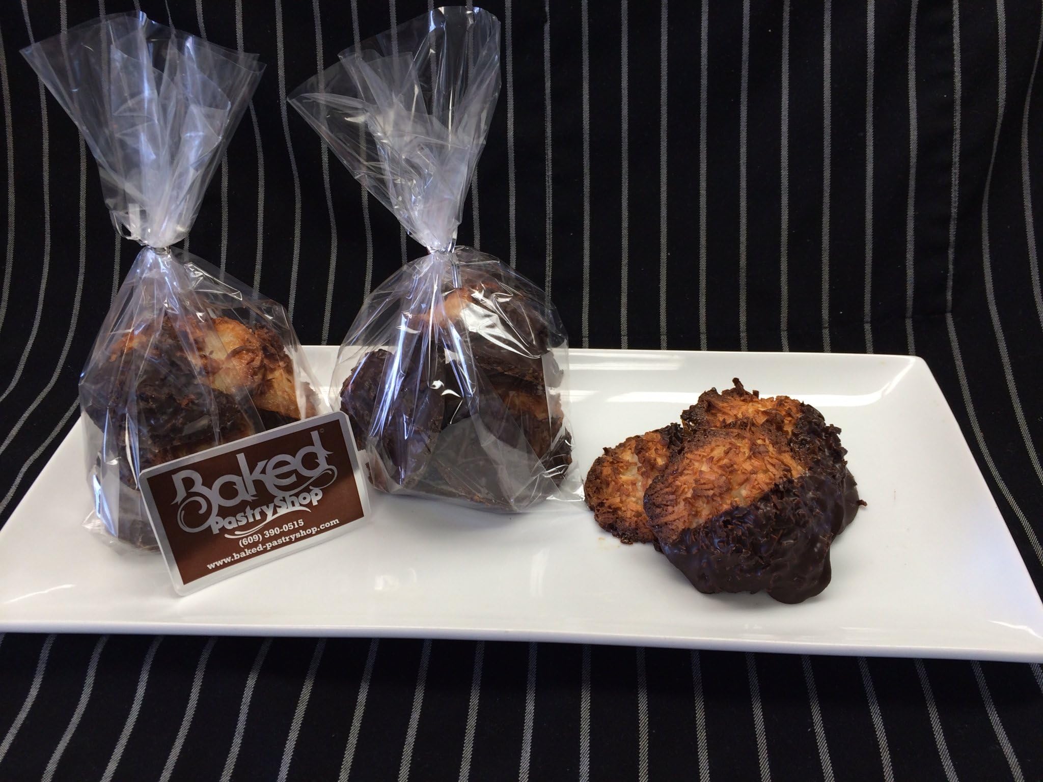 Baked Pastry Shop Macaroons chocolate dipped