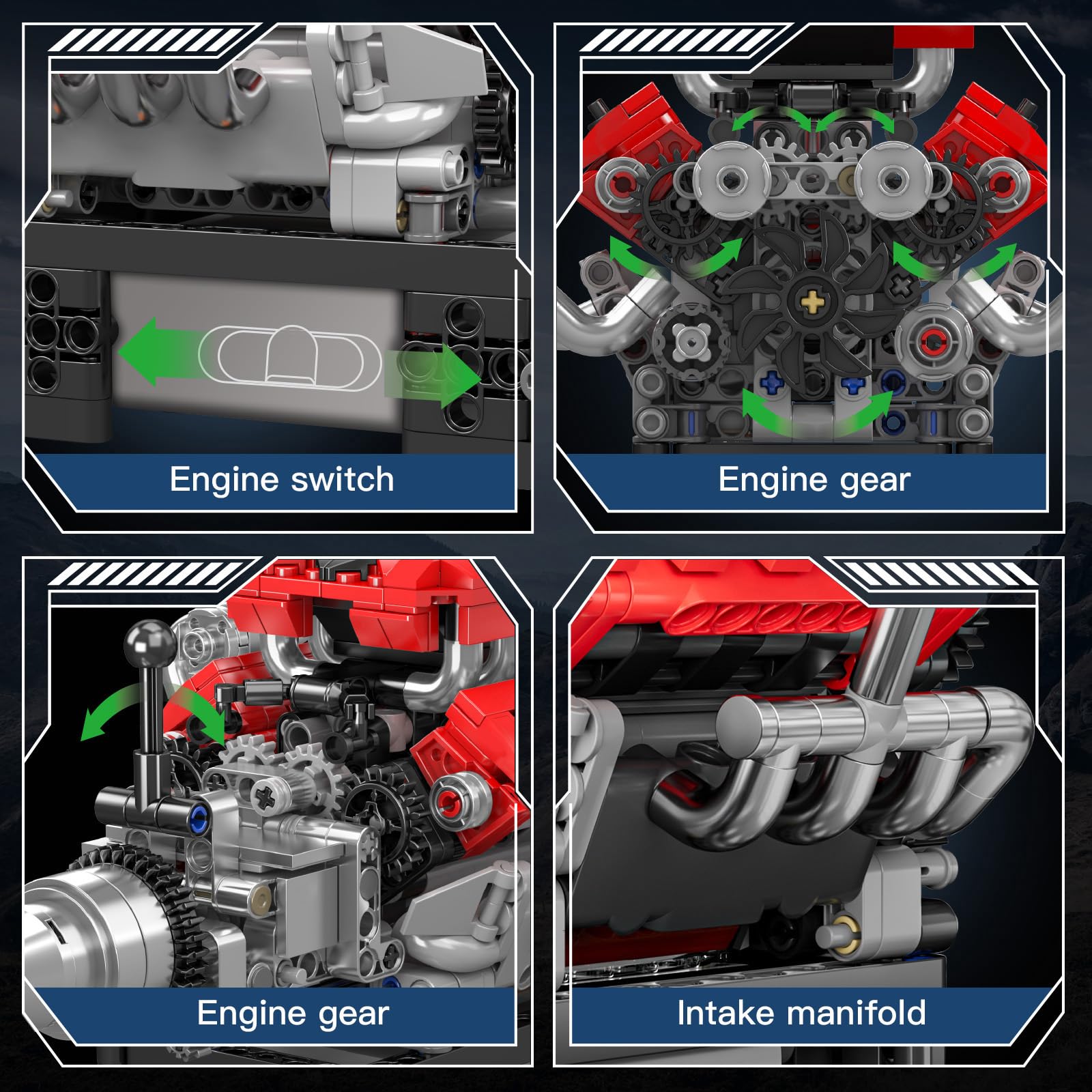 Mould King 10145 RR Lunaz Set di costruzione di modelli di auto d'epoca
