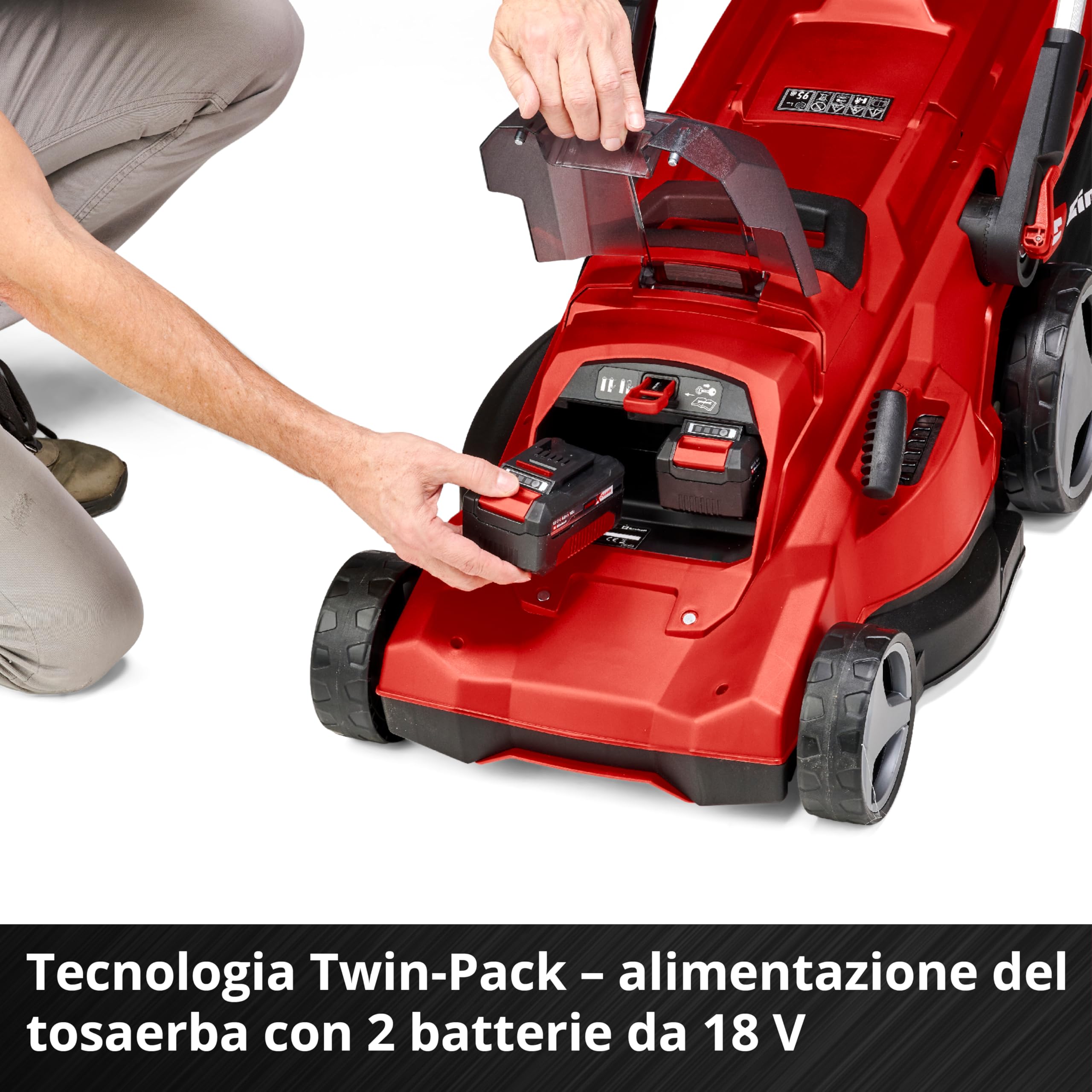 Einhell Professional Tagliaerba a batteria RASARRO 36/40 Kit Power X-Change (36 V, largh. di taglio 40 cm, fino a 500 m², Brushless, 50 l, alt. di taglio 25-75 mm, incl. 2x4,0 Ah + 1x Twincharger)