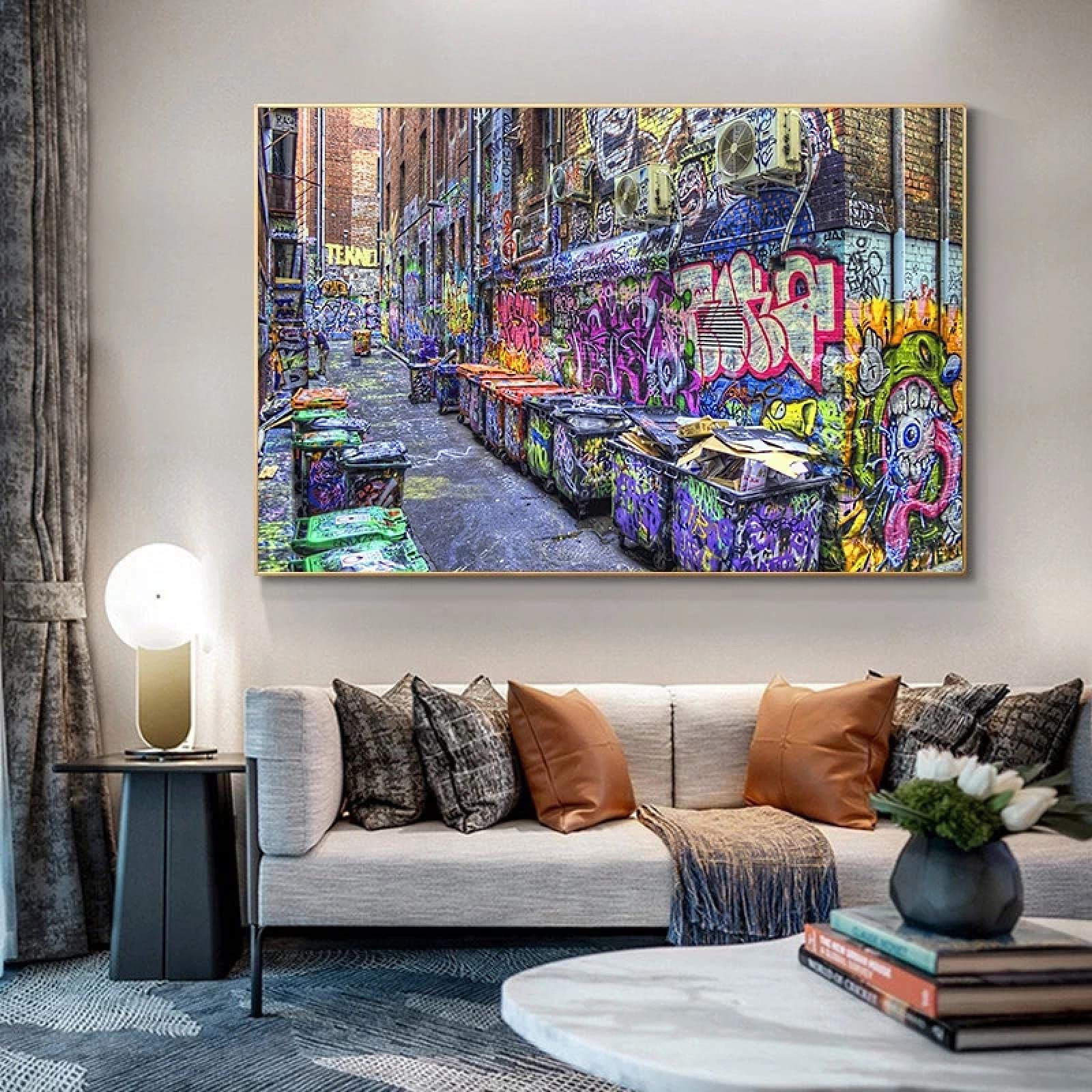 Amazon.co.jp: ニューヨーク市の落書きストリートアートキャンバス絵画