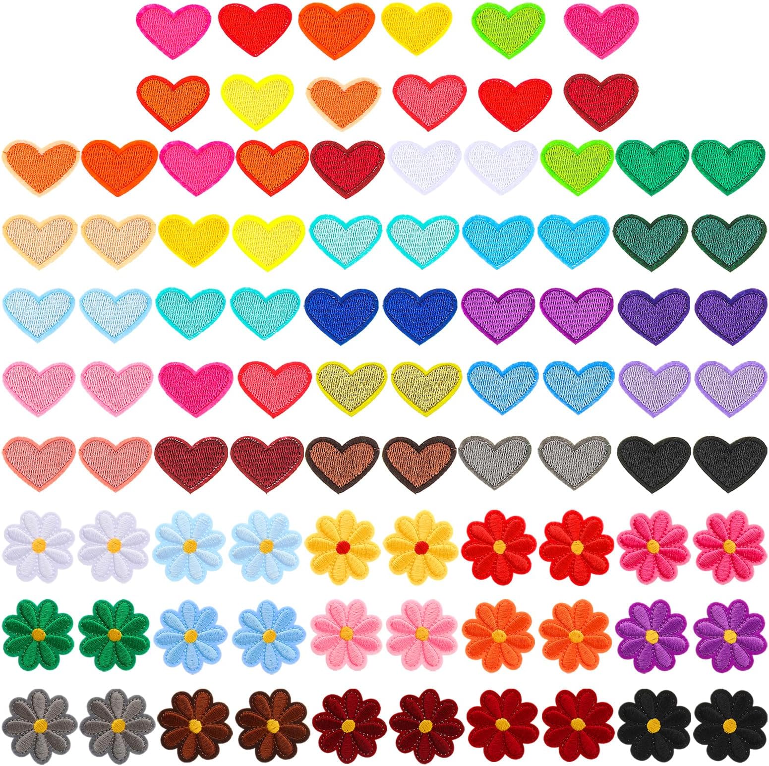 Juland 23PCS Mini Sun Flower Bestickte Patches zum Aufbügeln mit Hitze oder zum Aufnähen