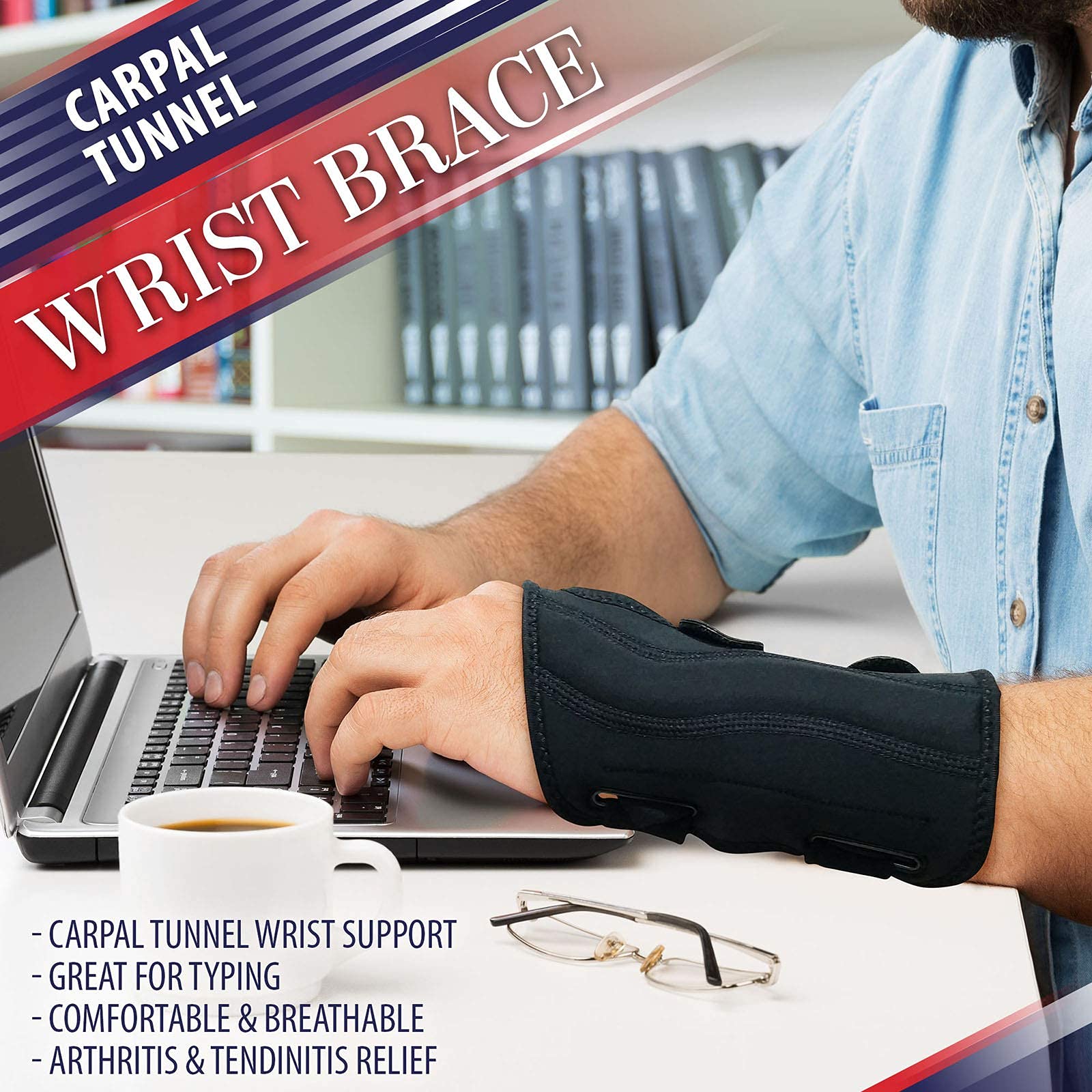 Carpal Tunnel Wrist Brace Night Support Wrist Splint Arm Stabilizer