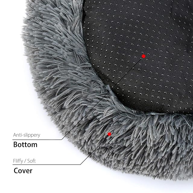 Foto 3 de 4 de PETCUTE Cama Perro Grande Mediano Pequeños Cama Gato Lavable Suave Mascotas Calentito Cojín Invierno de Felpa