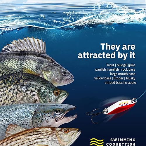 Miniatura 20 de THKFISH Señuelos de pesca, cucharas de pesca, señuelos de trucha para trucha, lucio, lubina, lucioperca, lucioperca, 0.12 oz(1/8 oz), 0.19 oz