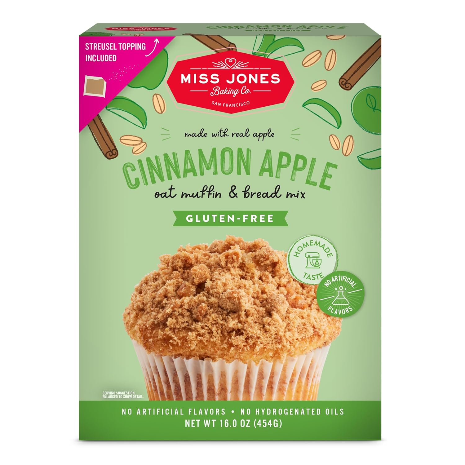 Miss Jones Gluten Free Cinnamon Apple Oat Muffin Mix, 16