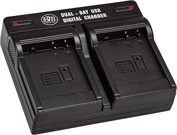 DMW-BLH7, DMW-BLH7e Dual Rapid Battery Charger for Panasonic Lumix DC-GX850, DMC-GM1, DMC-GM1K, DMC-GM1KA, DMC-GM1KS, DMC-GM5, DMC-GM5KK Digital Camera