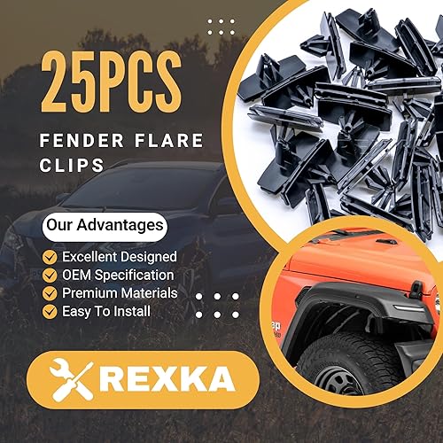 Miniatura 10 de Rexka 30 clips de moldura para guardabarros y balancines 68039280-AA compatibles con Jeep Wrangler JK y Unlimited JK Ram 4500 Ram 5500