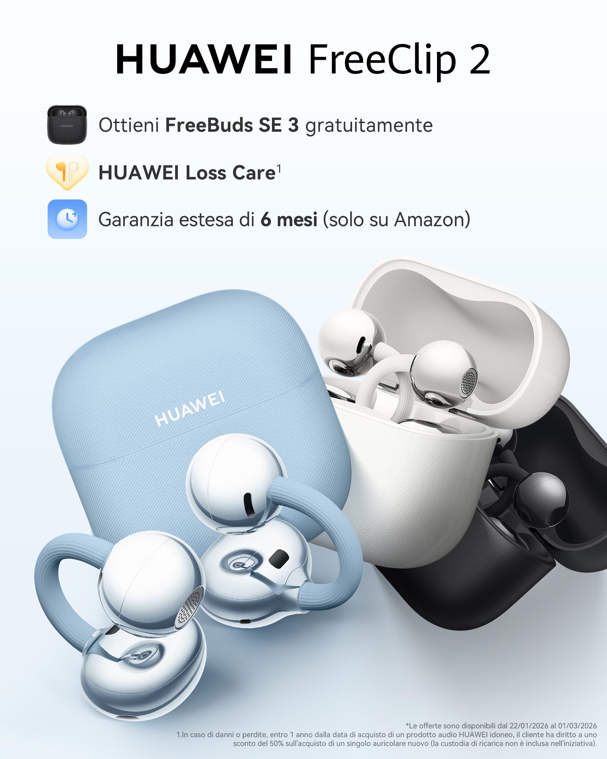 FreeClip 2 + FreeBuds SE 3 EarphonesBluetooth Wired Earbuds - Dettaglio
