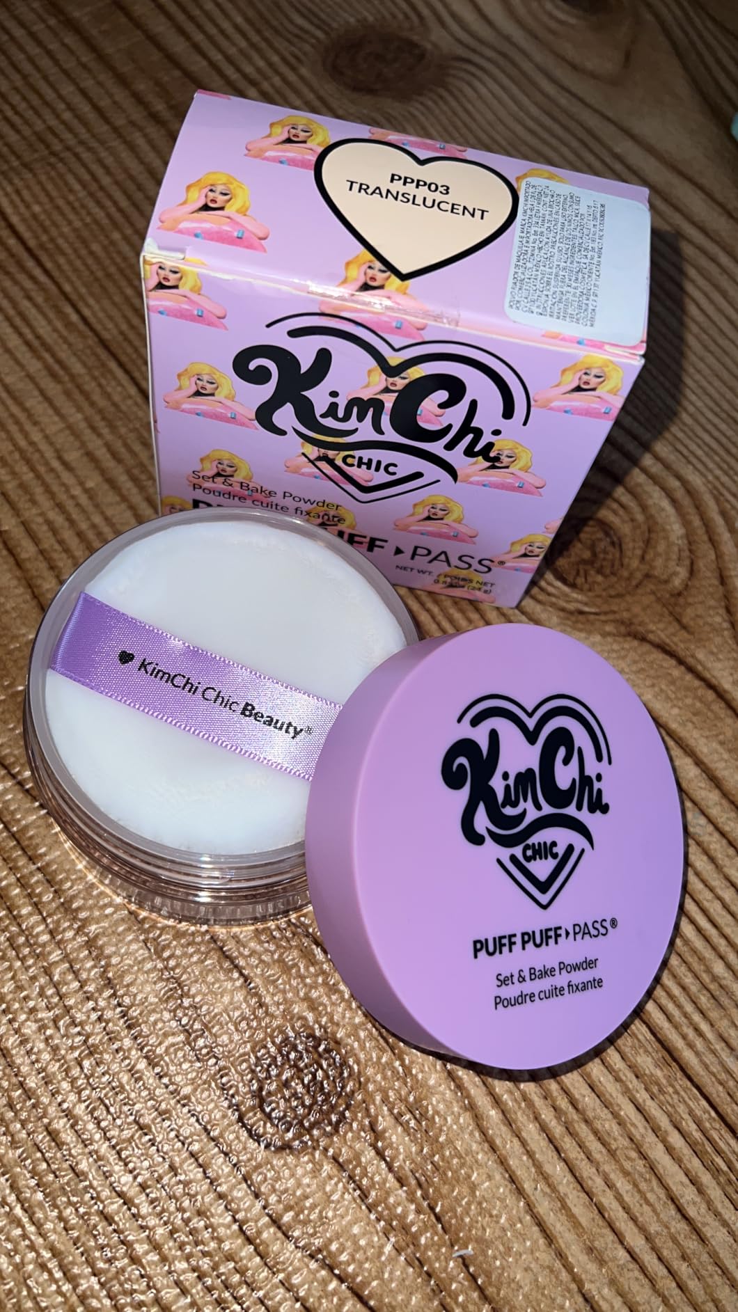 Kimchi Chic KimChiChic Beauty Puff Puff Pass Set and Bake Setting Powder for Makeup, Extra Fluffy Loose Face Powder Poof, Soft Natural Face Makeup for Uneven Skin Tone, 03 Translucent
