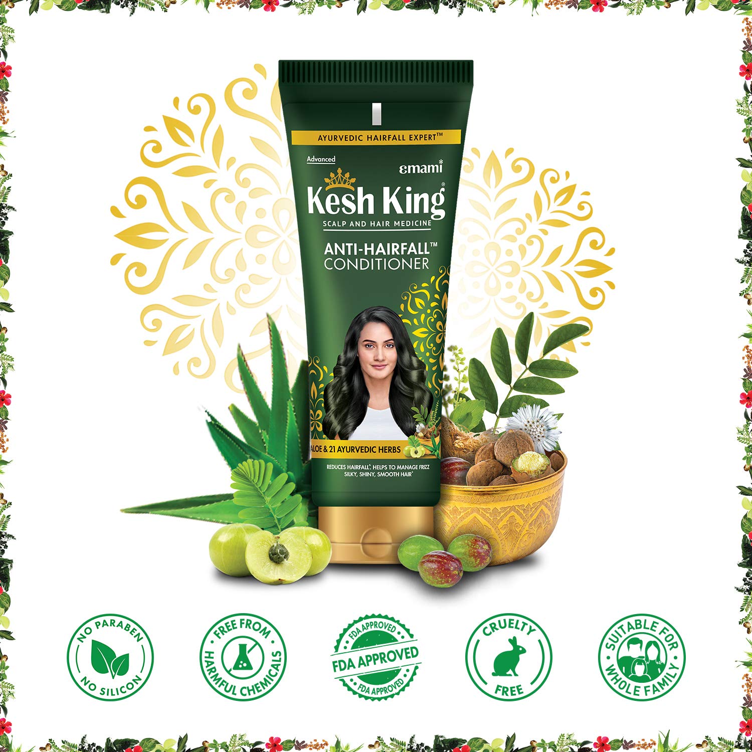 Kesh King Scalp and Hair Medicine Anti-Hairfall Conditioner, 200 ml & Kesh King Anti Hairfall Shampoo with Aloe and 21 Ayurvedic Herbs for Silky Shiny Smooth Hair, 340ml 2