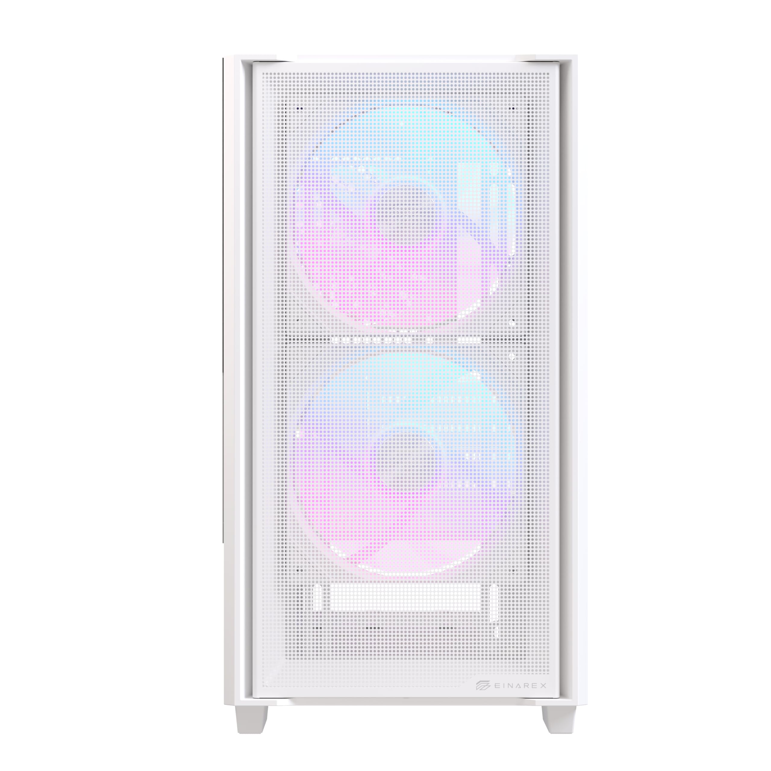 PULSE PM150 White RGB Case PC Gaming Micro-ATX Mini-Tower, 3 Ventole PWM RGB Incluse, Supporto fino a 5 Ventole, Raffreddamento a Liquido 240mm, Vetro Temperato, USB-C