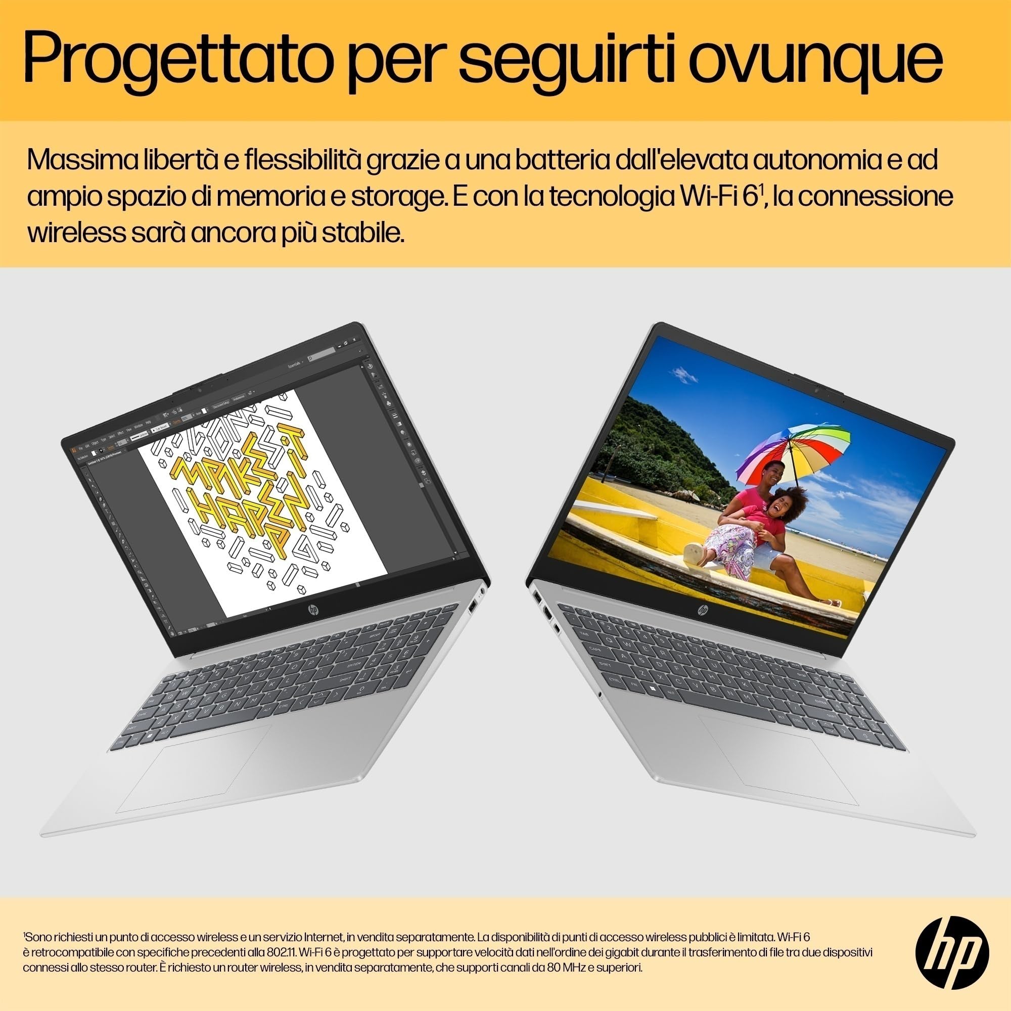 HP Laptop 15-fd0021sl, PC Portatile 15", Display FHD, Notebook, (Intel Core 3 100U, RAM 8GB, SSD 256GB, Windows 11), Computer Portatile, Uso quotidiano, Tastiera Italiana, QWERTY, Argento