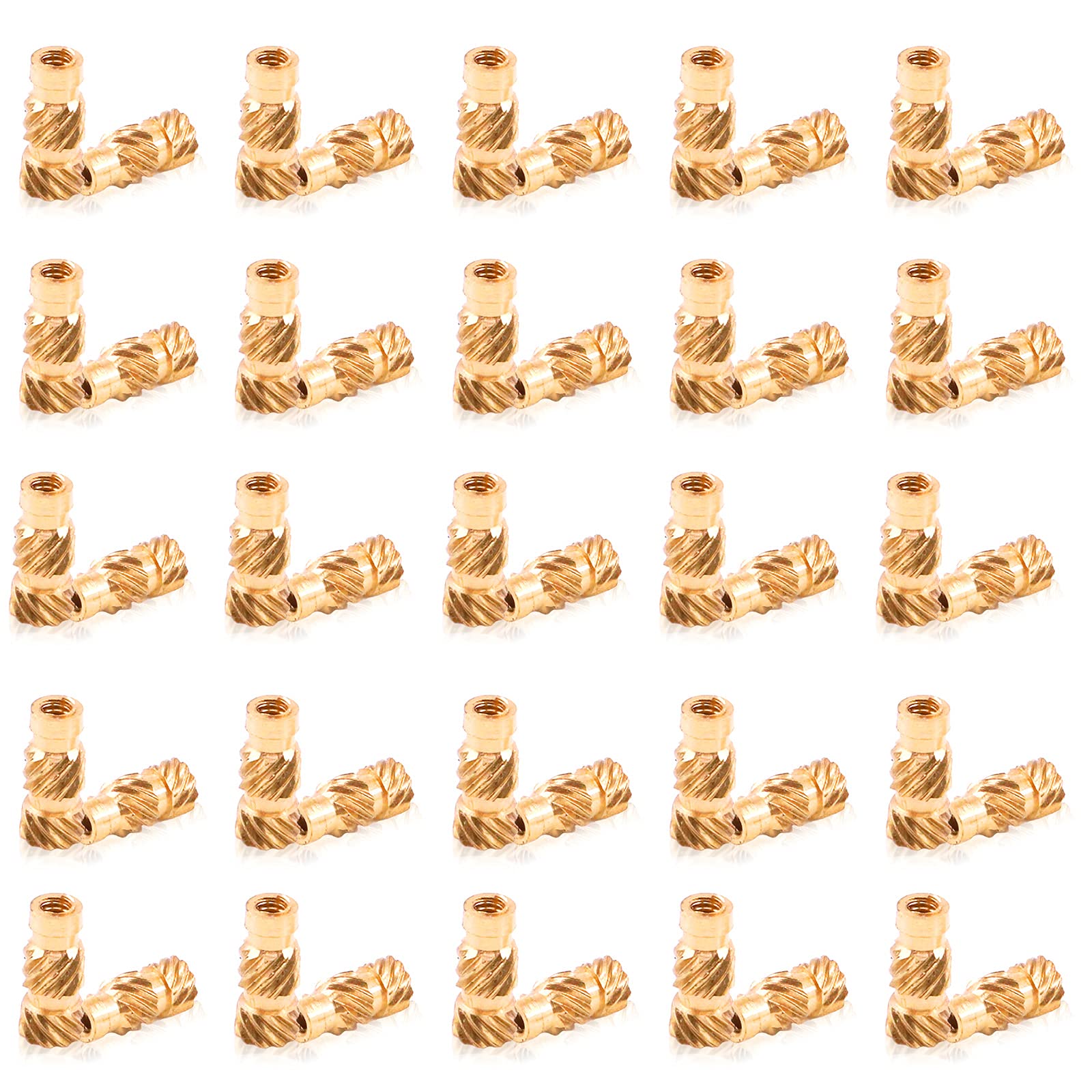 Mardatt 120Pcs M2x8x3.5 Brass Threaded Inserts for Plastic Brass Inserts 3D Printing Knurled Nut Brass Embedment Nut Heat Set Insert for 3D Printing Plastic