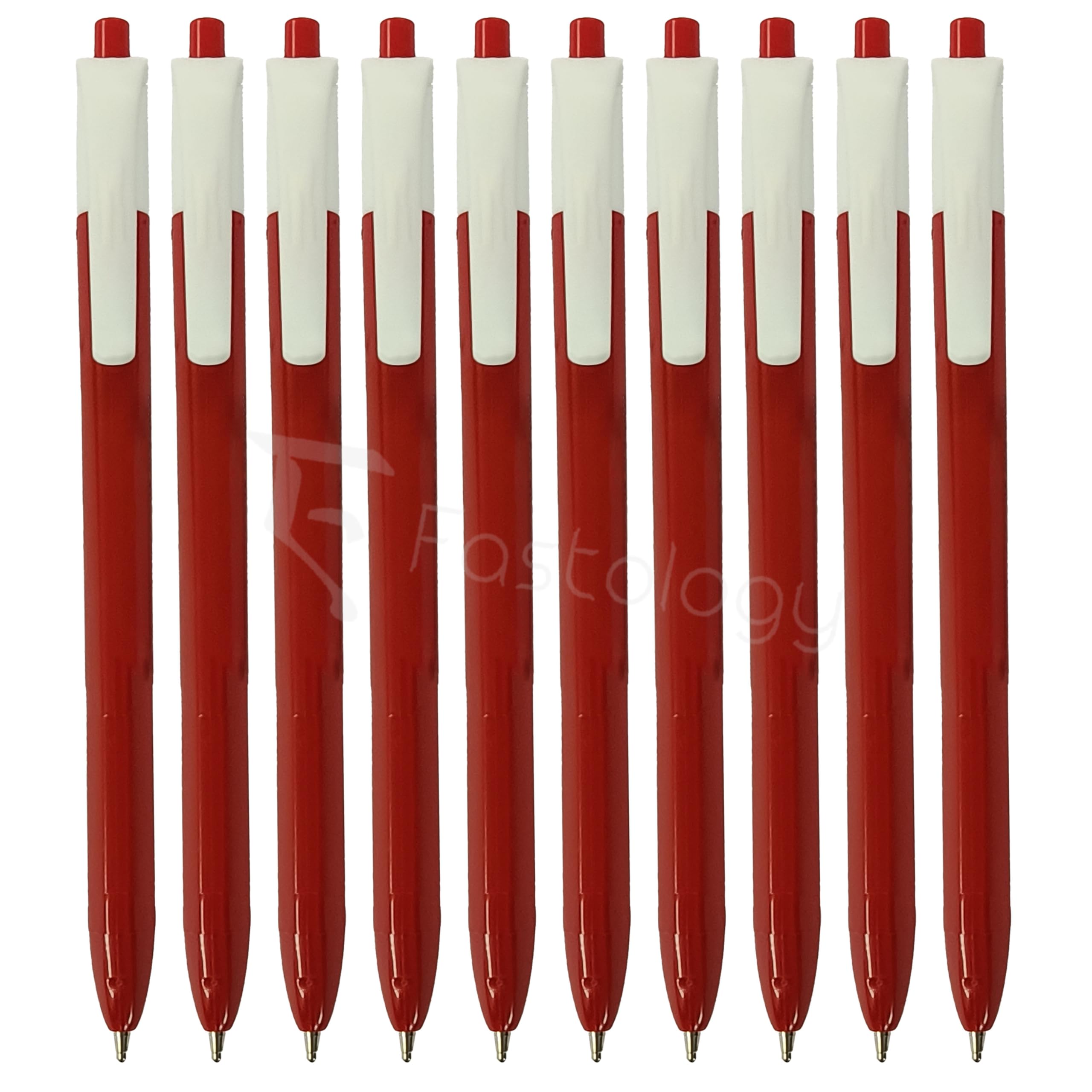 TrioKLICK Retractable Ballpoint Pens, RED, Medium Point (1.0mm), Pack of 20, Smooth Writing, Triangular Grip, Multi Pack, Perfect for School Office Home Business Hospital Everyday Use, iVAIDEX