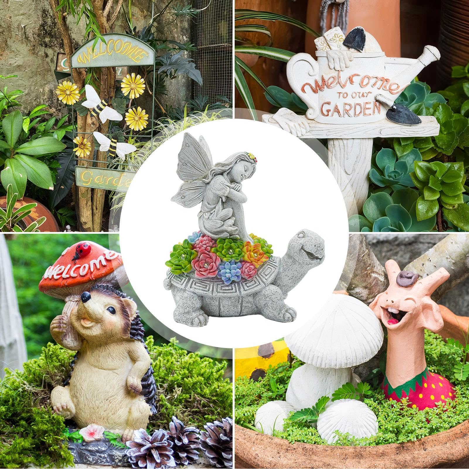 Statua da giardino solare - della statua della Decorazioni da giardino ad energia solare,Statue di tartarughe da giardino , leggere, attraenti e resistenti agli agenti atmosferici per il pr