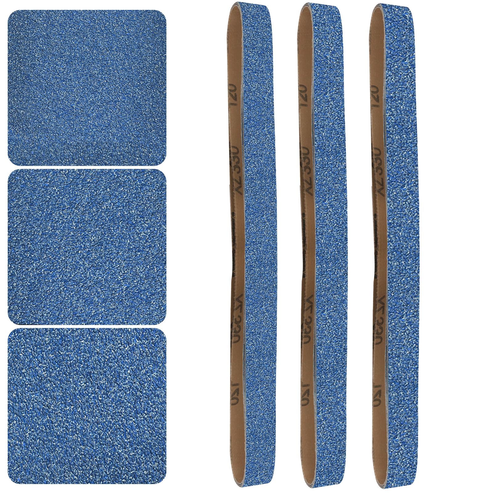 1x42 Inch Sanding Belts 12 Pcs 3 Grits Sizes (4 Each of 80/120/150 Grits) Heavy Duty Belt Sander Zirconia Belt Sander Paper for Wood, Metal, Stainless Steel, Cars, and Furniture