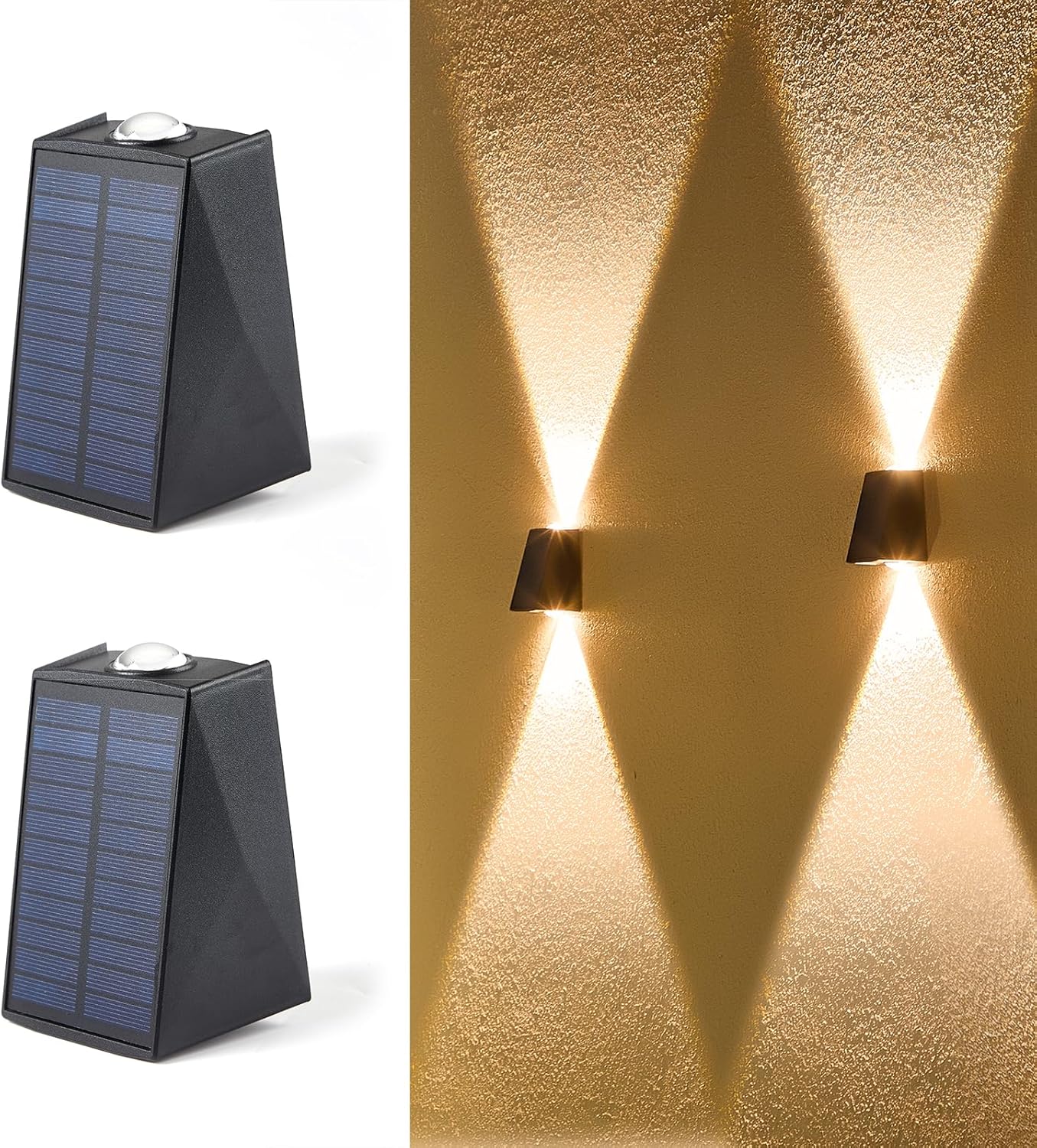 LUHLEE Luces solares de pared para exteriores hacia arriba