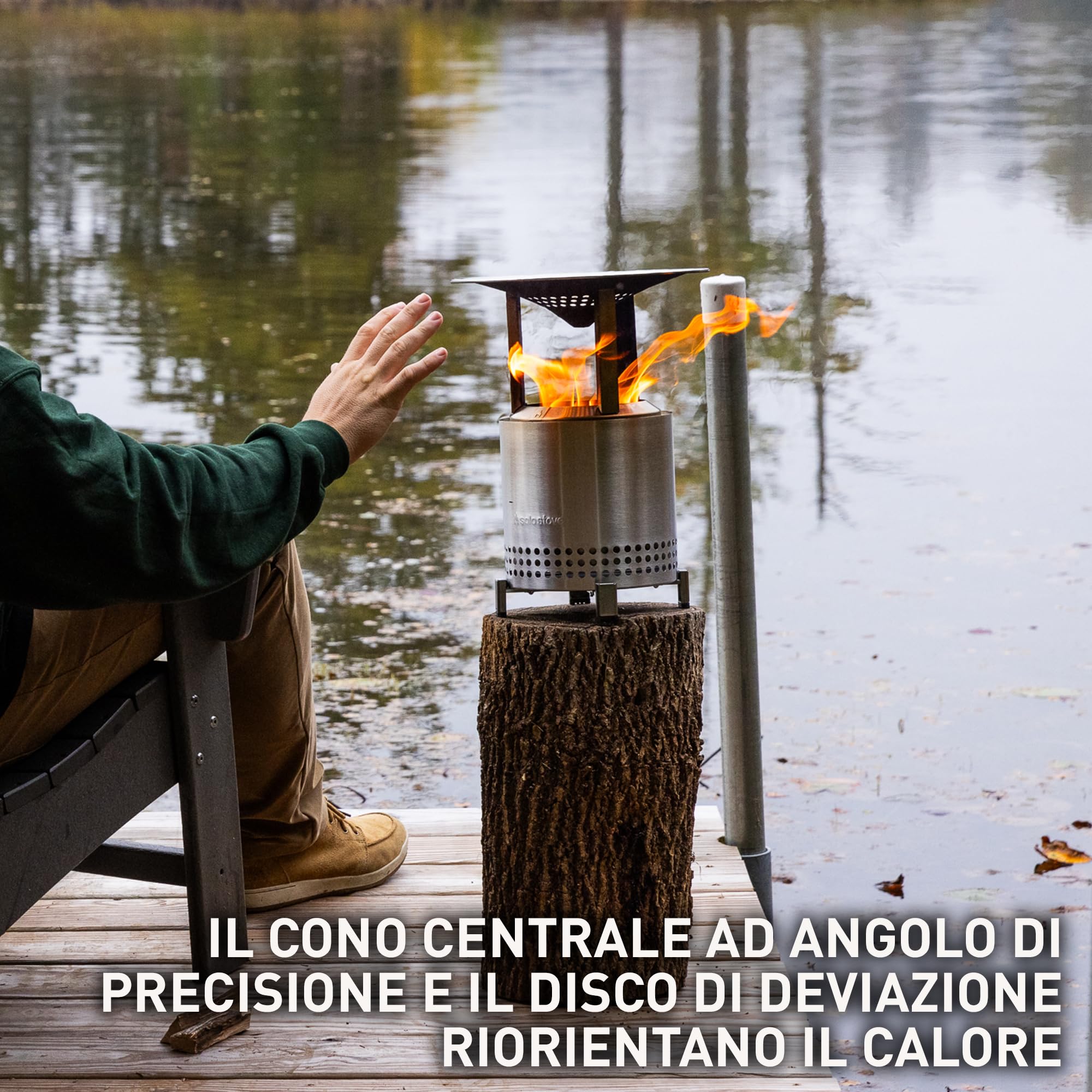 Solo Stove Mesa - Deflettore di calore XL, con 3 gambe staccabili, accessorio per braciere da falò, cattura e reindirizza il calore, acciaio inossidabile 304 (HxDia) 15,2 x 26,7 cm, 0,6 kg