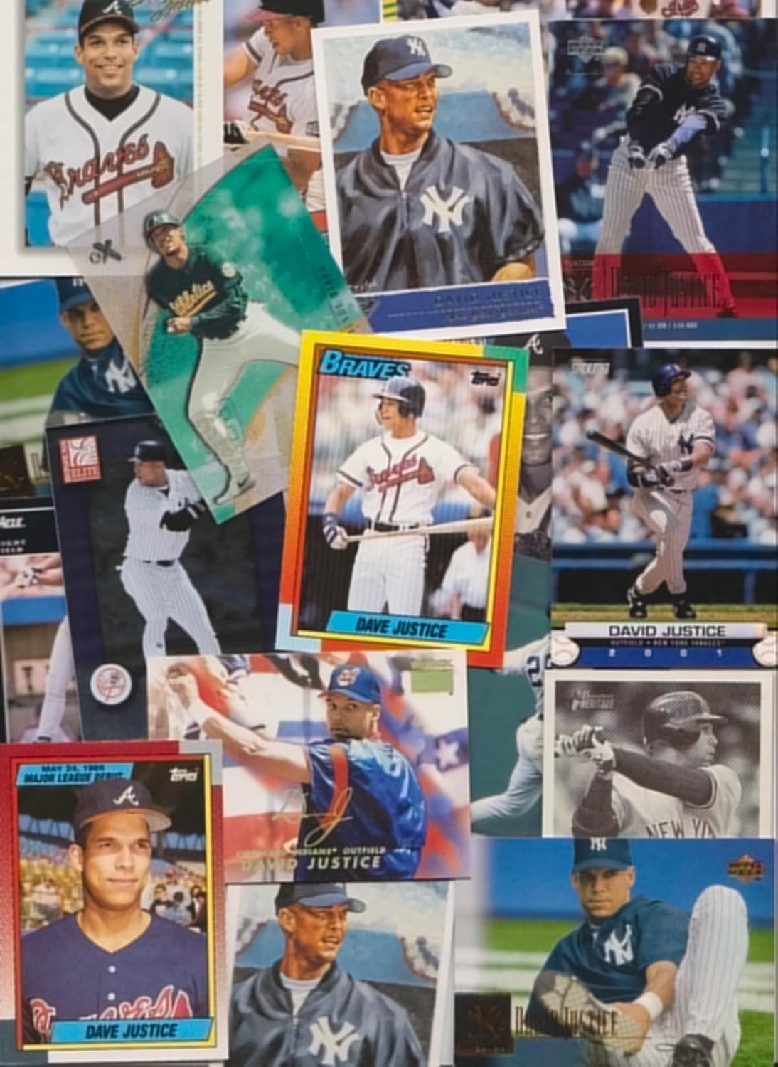 David Justice / 50 Different Baseball Cards featuring David Justice! No Duplicates