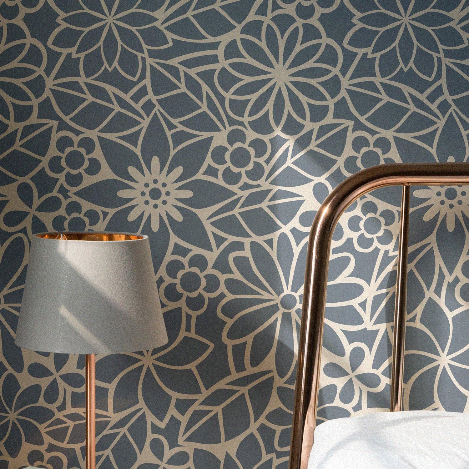 MAGIC FOREST- Large Floral Wall Stencil- Reusable Wall Stencils