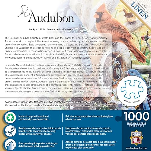 Miniatura 3 de MasterPieces Audubon 1000 Puzzles Collection - Rompecabezas de 1000 piezas, collage de pájaro cantor
